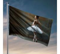 Bandiere per stanza ragazze una ballerina in un tutù bianco posa con grazia. Bandiera ragazzi camera da letto decorazione autunno portico decorazione (120 x 180 cm)