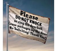Bandiere per stanza universitaria con scritta "Please Do Not Knock or Ring Doorbell. Bandiera Man Cave Rules Decor for Man Cave" (60 x 90 cm)