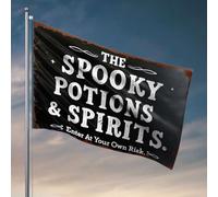 Bandiere per stanza universitaria Le pozioni spettrali e gli spiriti entrano a proprio rischio bandiera uomo grotta regole decorazione per uomo grotta (60 x 90 cm)