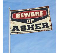 Bandiere per uomo Cave Beware Of Asher Bandiera Man Cabe Decor Winter House Flag (120 x 180 cm)