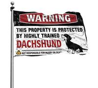 Bandiere per uomo Caverna Attenzione Questa proprietà è protetta da un bassotto altamente addestrato, bandiera da uomo Cabe Decor Winter House Flag (30 x 45 cm)