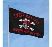 Bandiere per uomo caverna pirata ogni uomo muore bandiera inverno casa bandiera accessori da scrivania per uomo (152 x 244 cm)