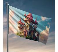 Bandiere per uomo Fantasy Castle In The Sky Bandiera Stanza Stuff Dormitorio Bandiere per Ragazzi (152 x 244 cm)