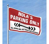 Bandiere per uomo grotta Nola'S Parking Only bandiera decorazione per la casa per gli uomini Camper decorazioni per interni (dimensioni: 30 x 45 cm)