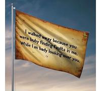 Bandiere per uomo I Walked Away Because You Were Busy Finding Faults In Me, bandiera musicale decorativa (30 x 45 cm)