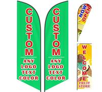 Bandiere personalizzate della piuma per la pubblicità esterna di affari, Personalizzato Double Sided Feather Banner Testo personalizzato Logo personalizzato per Open, Pubblicità aziendale, Kit Palo
