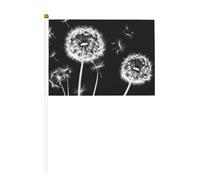 Bandiere piccole a mano con denti di leone bianchi e neri, mini bandiere su bastone per feste, attività di squadra, parate, decorazione per le vacanze, confezione da 10