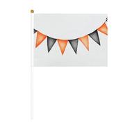 Bandiere piccole da tenere in mano ad acquerello, grigie e arancioni, mini bandiere su bastone per feste, attività di squadra, parate, decorazione per le vacanze, confezione da 10