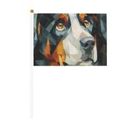 Bandiere piccole da tenere in mano con cane da montagna cubista, mini bandiere su bastone per feste, attività di squadra, parate, decorazione per le vacanze, confezione da 10