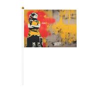 Bandiere piccole da tenere in mano con graffiti per ragazze adolescenti, mini bandiere su bastone per feste, attività di squadra, parate, decorazione per vacanze, confezione da 10