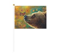 Bandiere piccole e divertenti a forma di farfalla sul naso dell'orso, mini bandiere su bastone per feste, attività di squadra, parate, decorazione per le vacanze, confezione da 10