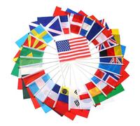 Bandiere Piccole su Bastone 200 Pezzi Mini Bandiere del Mondo con Bastoni 5, 5x8, 3 Pollici Paese su Bastone Tenuto in Mano Mondo per Parate Scolastiche Eventi Sportivi Festival