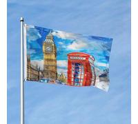 Bandiere Pirata Acquerello Big Ben Occhielli In Metallo Bandiera Colore Vivido Garden Flag Per Esterno Home Giardino 3X5Ft