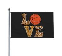 Bandiere Pirata Amo Il Basket Sportivo Leopardo Poliestere Bandiera Coutures Doubles Bannière Per Home Giardino Activités Sportives 3X5Ft