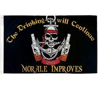 Bandiere Pirata Bere Continuerà Finché Il Morale Non Migliorerà Poliestere Bannière Decor Garden Flag Per Parata Eventi Home 3X5Ft