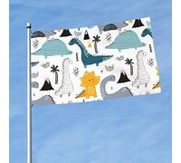 Bandiere Pirata Dinosauri Carini Personalizzata Bannière Poliestere Garden Flag Per Marce Bar Raduni 3X5Ft