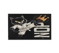 Bandiere Pirata Divertente Nessun Re In America Divertente Protesta Del Gatto Salva La Democrazia Decor Garden Flag Colore Vivido Bandiera Per Bar Raduni Giardino 3X5Ft