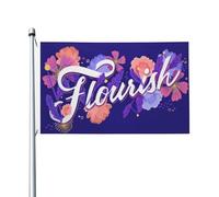 Bandiere Pirata Fiorire Con Splendidi Fiori In Fiore Occhielli In Metallo Bannière Poliestere Garden Flag Per Parata Conferenza Eventi 3X5Ft