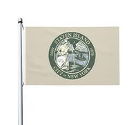 Bandiere Pirata Il Distretto Di Staten Island Colore Vivido Bandiera Resistente Ai Raggi Uv Garden Flag Per Esterno Activités Sportives Bar 3X5Ft