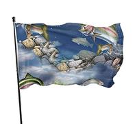 Bandiere Pirata Perch In The Stream Resistente Ai Raggi Uv Garden Flag Colore Vivido Bandiera Per Raduni Parata Giardino 90X150Cm