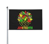 Bandiere Pirata Pugno Di Girasole Del Mese Della Storia Dei Neri Di Juneteenth Poliestere Garden Flag Doppie Cuciture Bannière Per Giardino Raduni Conferenza 3X5Ft