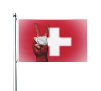 Bandiere Pirata Svizzera Segno Di Pace Svizzero Occhielli In Metallo Bannière Decor Garden Flag Per Parata Conferenza Bar 3X5Ft