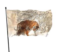 Bandiere Pirata Tiger In The Snow Decor Bannière Occhielli In Metallo Garden Flag Per Parata Eventi Raduni 90X150Cm