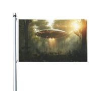 Bandiere Pirata Ufo È Disceso Nell'Albero Doppie Cuciture Garden Flag Decorazioni Bannière Per Home Bar Interno 3X5Ft