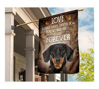 Bandiere Pirati Bandiera Da Giardino Deluxe Bandiere All'Aperto Arte Classica: Faccia Di Bassotto Con Farfalle. L'Amore Potrebbe Salvarti, Saresti Vissuto Per Sempre. M