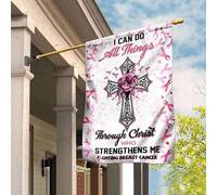 Bandiere Pirati Bandiera Da Giardino Divertente Bandiere All'Aperto Decorazione Per Patio Interni Fattoria Consapevolezza Del Cancro Al Seno: Posso Fare Ogni Cosa In Cristo Che Mi Rafforza S