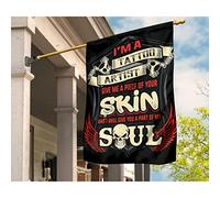 Bandiere Pirati Deluxe Bandiera Da Giardino Divertente Bandiere All'Aperto Decorazione Per Patio Interni Fattoria Tatuatore Un Pezzo Della Tua Pelle Una Parte Della Mia Anima Retro S