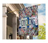 Bandiere Pirati Divertente Bandiera Da Cortile Doppio Lato Bandiera Da Giardino Decorazione Per Fattoria Patio Camera Da Letto Parola "Ciclismo" In Lettere E Numeri Della Targa M