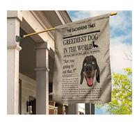 Bandiere Pirati Doppio Lato Bandiera Da Cortile Deluxe Bandiera Da Giardino Decorazione Per Esterni Interni Fattoria Bassotto, Il Cane Più Avido Del Mondo, Stampato Su Lino S