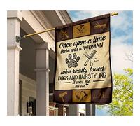 Bandiere Pirati Durevole Bandiere All'Aperto Divertente Bandiera Da Cortile Decorazione Per Esterni Interni Acconciatura C'Era Una Volta Una Donna Che Amava Molto I Cani E L'Acconciatura S