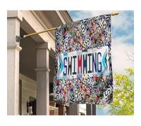 Bandiere Pirati Multicolore Bandiera Da Giardino Deluxe Bandiera Da Cortile Decorazione Per Cortile Giardino Esterni Parola Di Nuoto In Lettere E Numeri Della Targa M