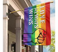 Bandiere Pirati Multicolore Bandiere All'Aperto Bandiera Da Giardino Decorazione Per Esterni Interni L'Amore Vince Sempre, Tieniti Forte, Lgbt Pride Rainbow, Idea Regalo Per Coppia Sexy M