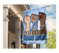 Bandiere Pirati Vintage Bandiera Da Cortile Deluxe Bandiera Da Giardino Decorazione Per Patio Cortile Fattoria Nastro Blu Per La Sensibilizzazione Sul Diabete Mani Forti L'Odio Non Ha Casa Qui M