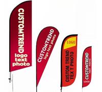 Bandiere Piuma Pubblicitarie Personalizzate Esterno Professionale，Stile 5 | Striscioni Spiaggia Personalizzabili con Stampa Logo, Slogan, Testo e Immagini