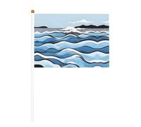 Bandiere portatili con onde che lambiscono le rocce - 14 x 20,8 cm, confezione da 10. Adatto per feste, celebrazioni e tutti i tipi di eventi.