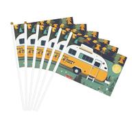 Bandiere portatili con stampa di autobus felici, bandiere versatili per feste, parate, celebrazioni, vacanze, matrimoni, decorazioni per la casa