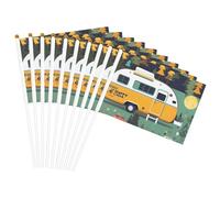 Bandiere portatili con stampa di autobus felici, bandiere versatili per feste, parate, celebrazioni, vacanze, matrimoni, decorazioni per la casa