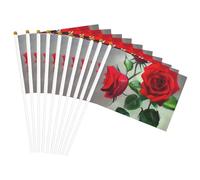Bandiere portatili con stampa di rose rosse, bandiere portatili, eventi sportivi, celebrazioni, decorazioni per interni ed esterni