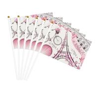 Bandiere portatili con stampa floreale Torre di Parigi, bandiere versatili per feste, parate, celebrazioni, vacanze, matrimoni, decorazioni per la casa