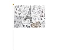 Bandiere portatili con stampa Torre Eiffel caffè parigino, bandiere versatili per feste, parate, celebrazioni, vacanze, matrimoni, decorazione per la casa