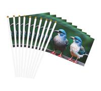 Bandiere portatili portatili con stampa di due uccellini, ideali per matrimoni, anniversari, vacanze