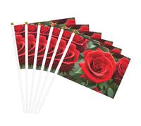 Bandiere portatili portatili con stampa di rose rosse, ideali per matrimoni, anniversari, vacanze