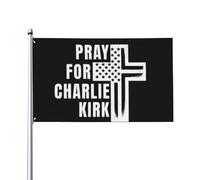 Bandiere Pray For Charlie Kirk 3x5, popolari bandiere da parete per esterni, per aule, 3x5 piedi