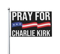 Bandiere Pray For Charlie Kirk, bandiere bifacciali, bandiere stagionali moderne, bandiere per esterni, decorazioni per la casa, per prato, 3x5 piedi