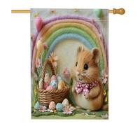 Bandiere primaverili pasquali per criceti, 71 x 101 cm, double face, per esterni, uova in feltro di lana, bandiere verticali standard per la casa, decorazione per la casa, casa colonica, cortile