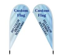Bandiere pubblicitarie a goccia personalizzate per affari (solo bandiera), in poliestere, per interni ed esterni, con logo/testo/foto, ideale per negozi, eventi, casa e spiaggia